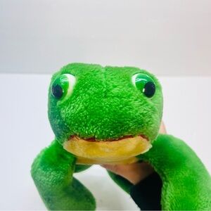 vintage green frog 80s croaking frog made in korea 11 inch